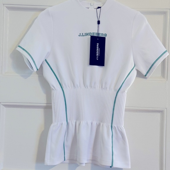 J. Lindeberg Tops - J. Lindeberg Kim White Short Sleeve Top - Women’s Size Small - NWT